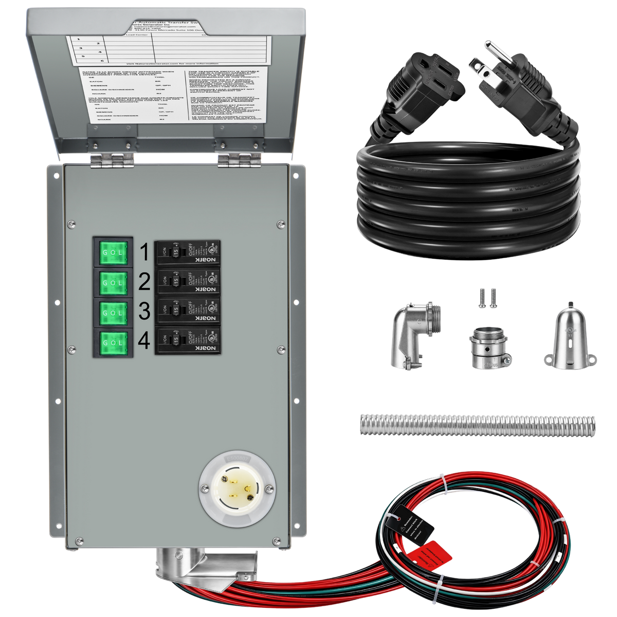 120V 15A 4-Circuit Non-Automatic Transfer Switch