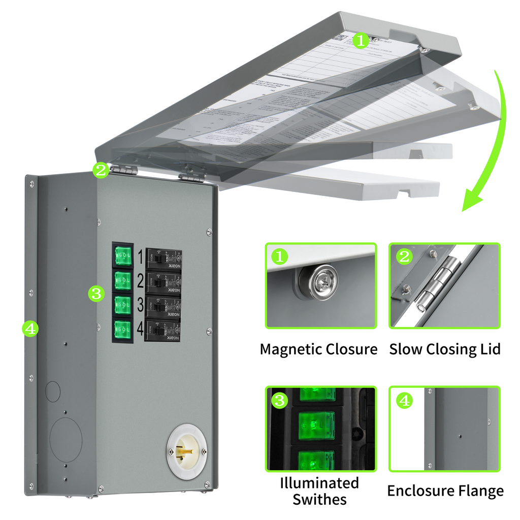 120V 15A 4-Circuit Non-Automatic Transfer Switch
