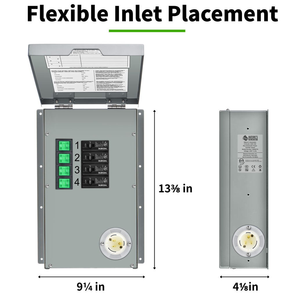 120V 15A 4-Circuit Non-Automatic Transfer Switch