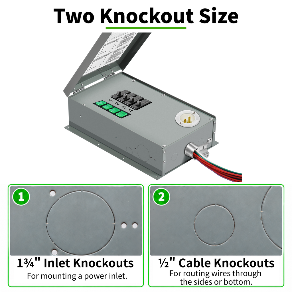 120V 15A 4-Circuit Non-Automatic Transfer Switch