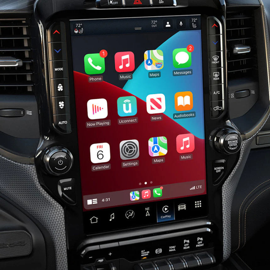 2019–2021 Ram 2500/3500 Uconnect 5 12-Inch Screen Upgrade Kit UBQ – Wireless Apple CarPlay & Android Auto