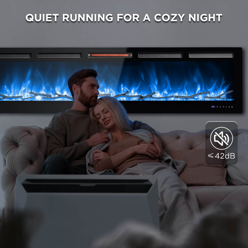 [Discontinued] In Flames INF98W-3D WiFi Smart Wall Mounted Electric Fireplace - Tempered Glass