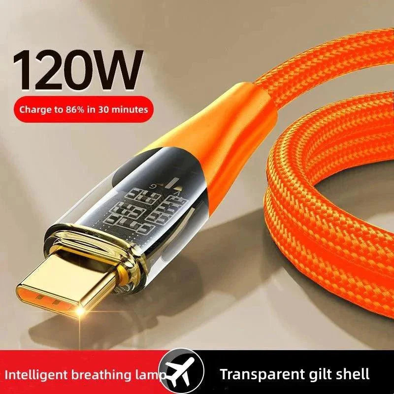 120W USB To Type C Cable Super Fast Charging Data Cord For Xiaomi 12 Redmi Note 11 Samsung S23 S22 Huawei Type-c Charger Cord