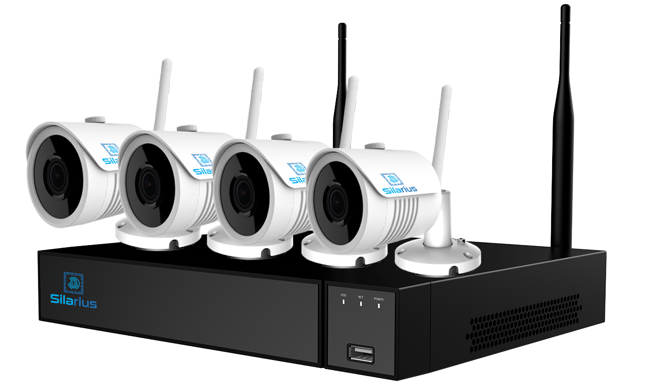 Silarius SIL-4CHNVRWIFI8MPKIT8 AI 4CH 8MP WiFi kit, 4K, 3.6mm lens (NDAA Compliant), 8TB HDD